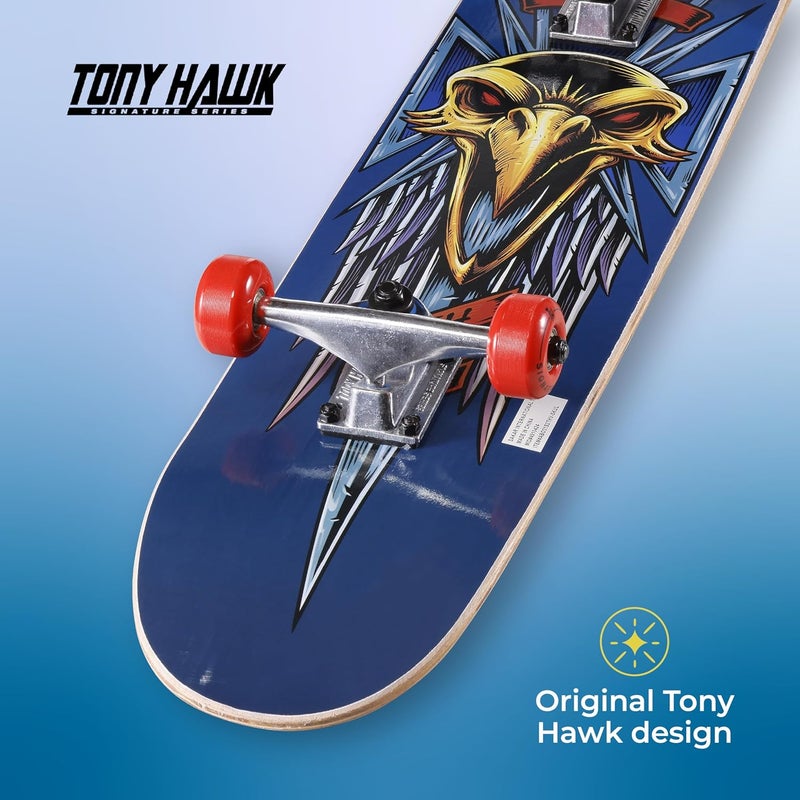 VOYAGER Tony Hawk 31 inch Skateboard, Tony Hawk Signature Series 2, 9-ply Maple Deck Skateboard for Cruising, Carving, Tricks and Downhill, Dagger/Cross/Skull - Image 5
